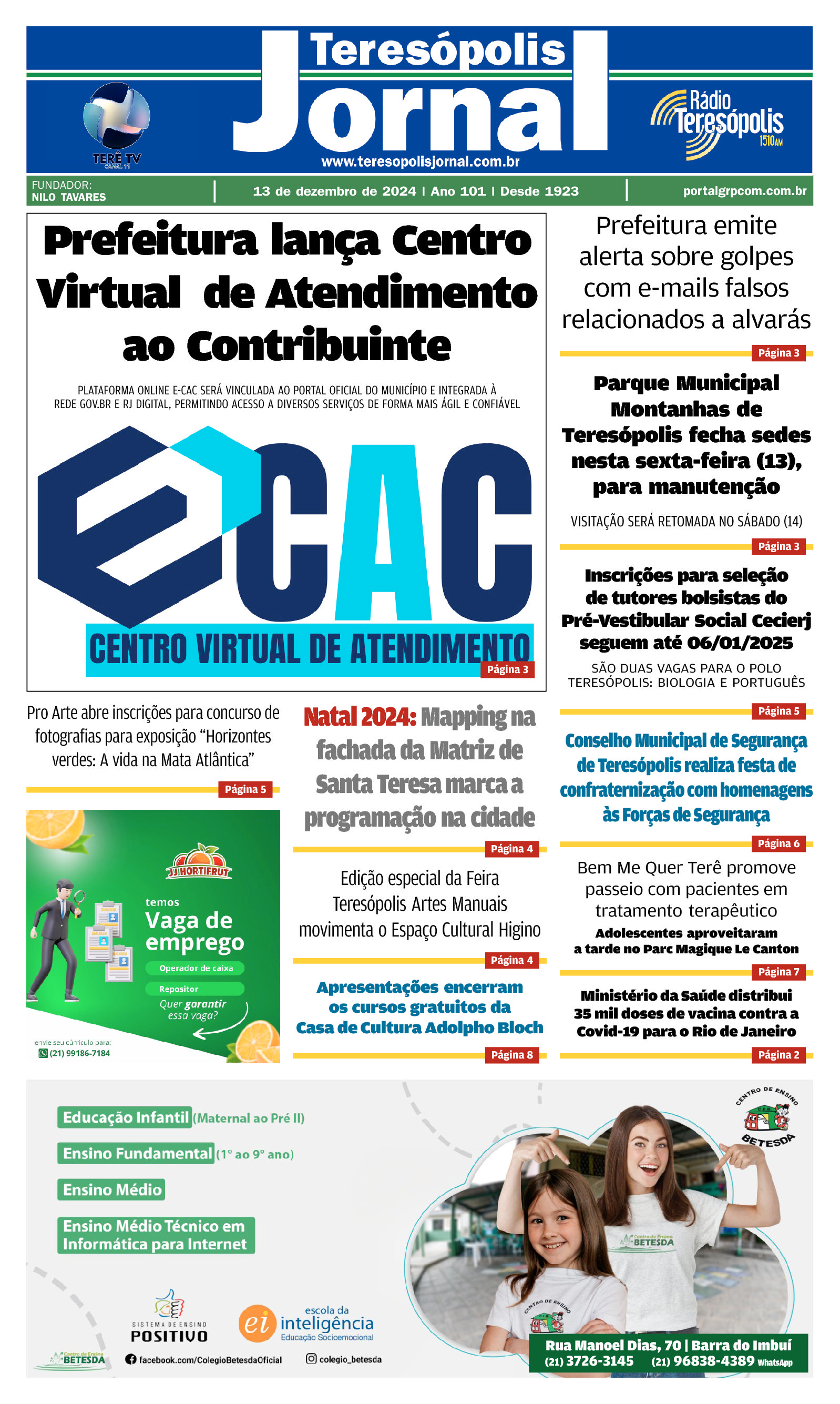 Teresópolis Jornal 13/12/2024